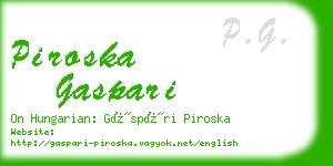 piroska gaspari business card